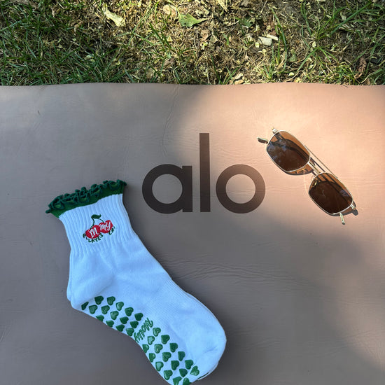 Dark green Pilates socks