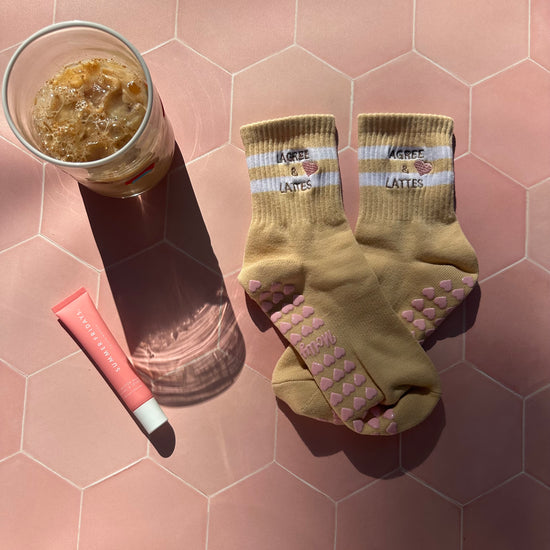 Tan workout grip socks