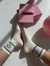 Pink green non-slip socks