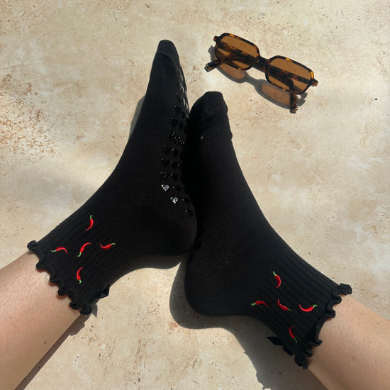 Red hot Pilates socks