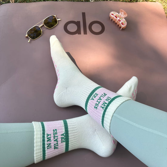 Pink green non-slip socks