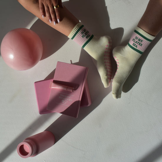 Pink green exercise grips