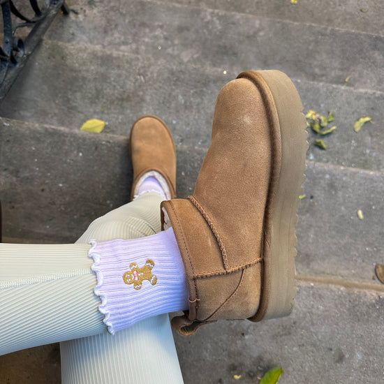 light pink ruffle sock