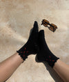 Black ruffle chili socks