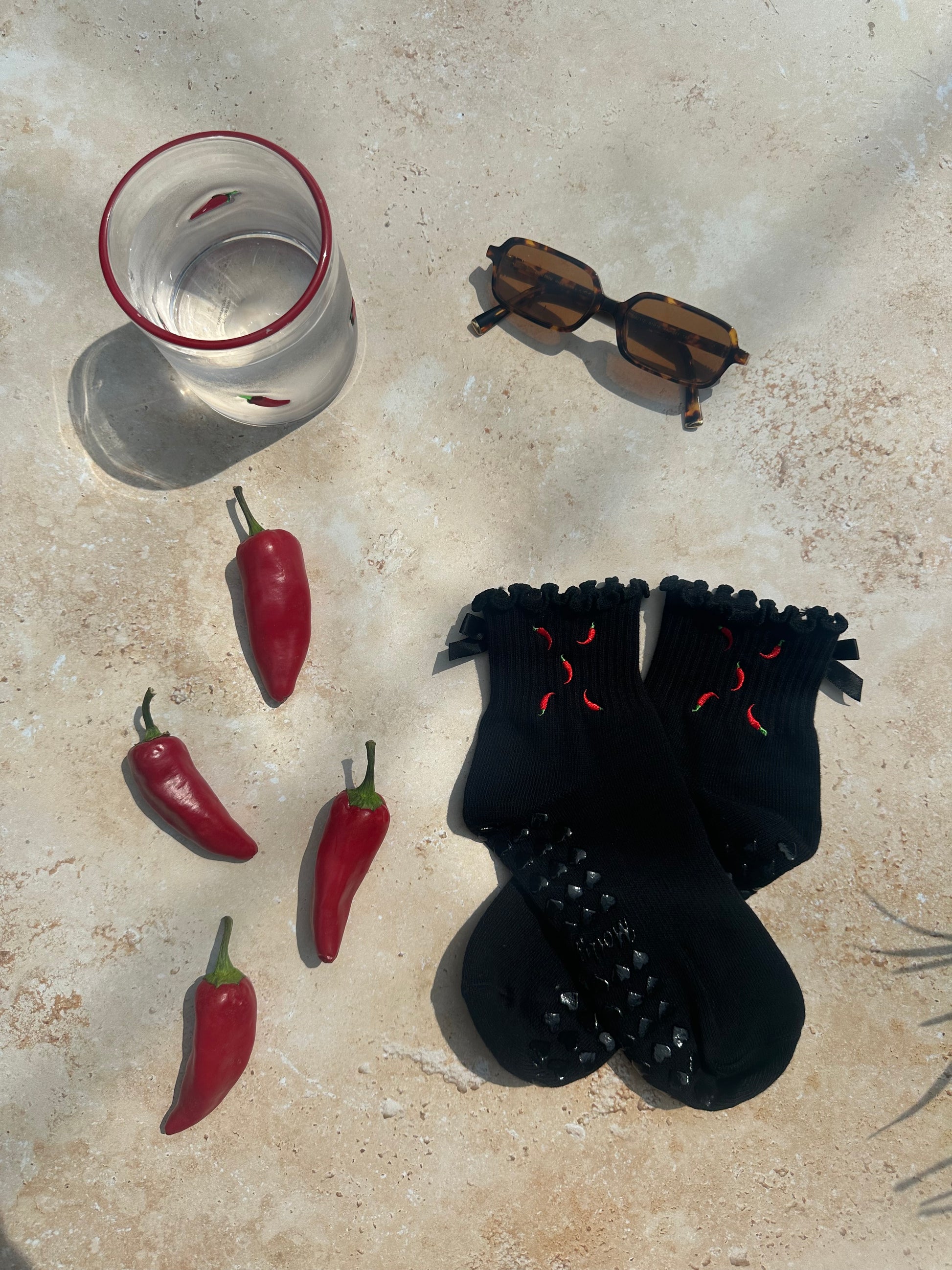 Black chili grip socks