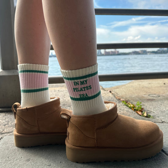 Retro striped grip socks