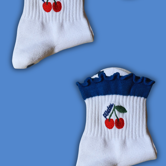 Dark ruffled blue socks