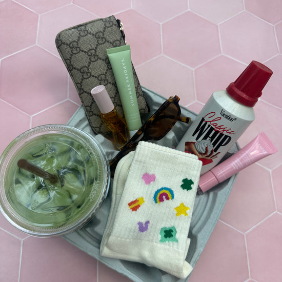 White grip cream socks