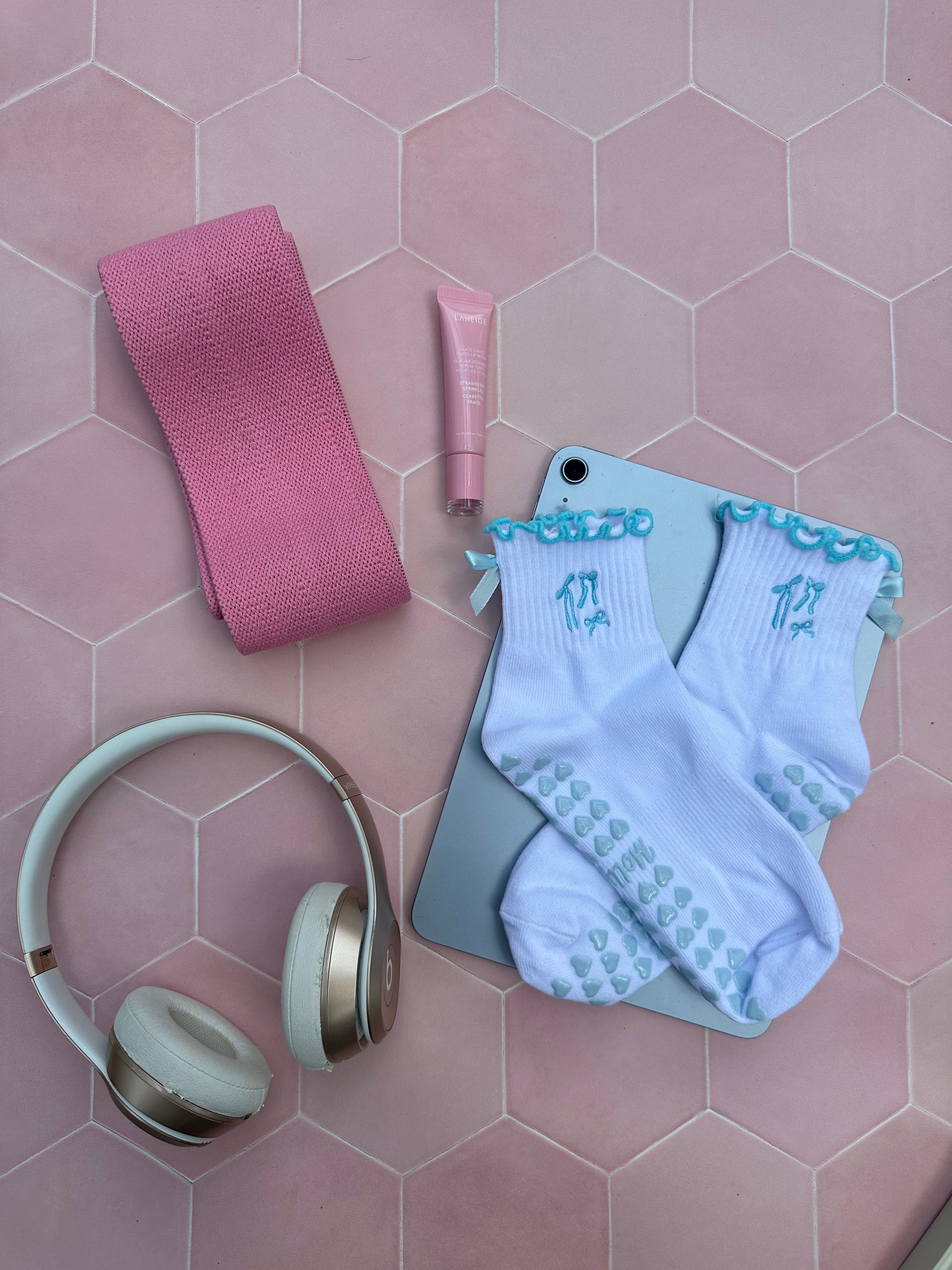 Classic blue grip socks