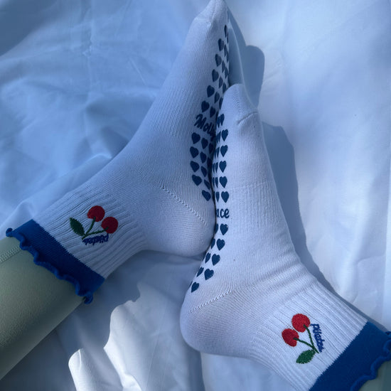 Blue cherry Pilates grips