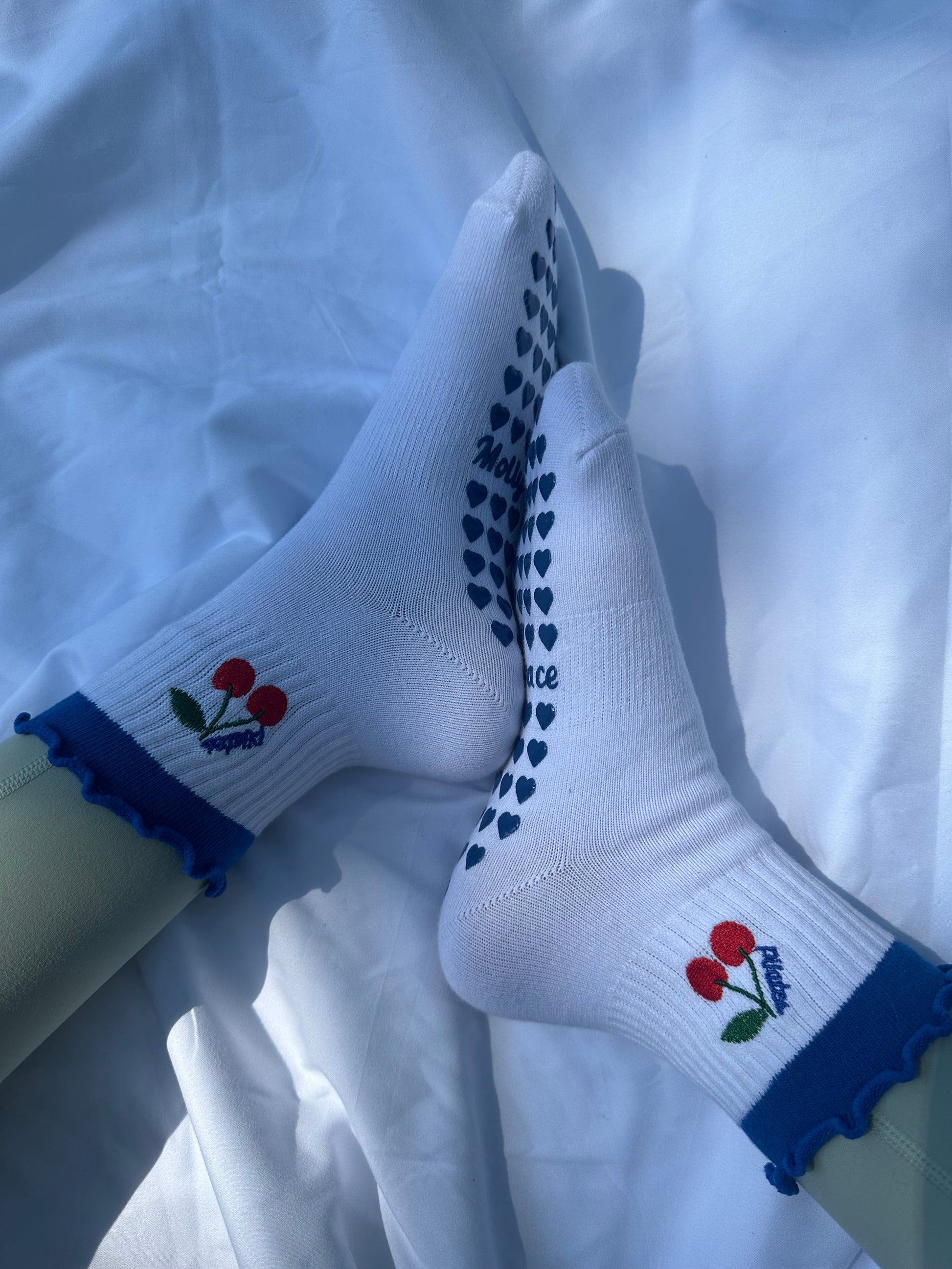 Blue cherry Pilates grips