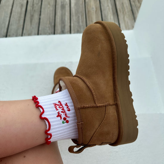 Red cherry Pilates socks
