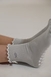 Custom initial sock stone grey