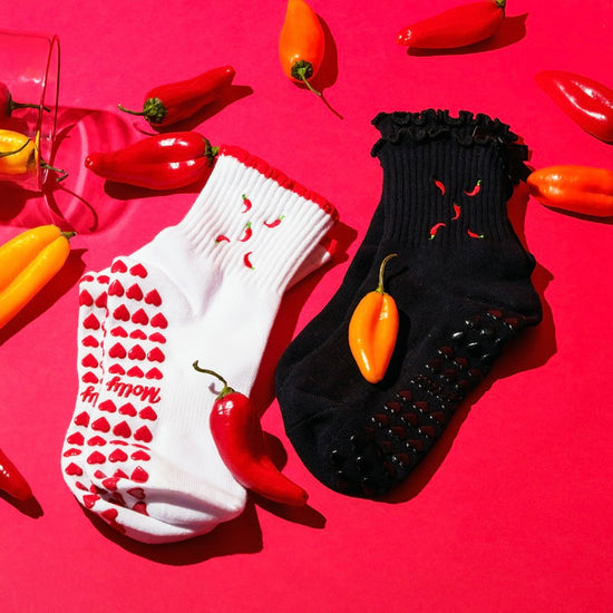 Hot pepper yoga socks