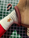 Santa bear embroidered socks