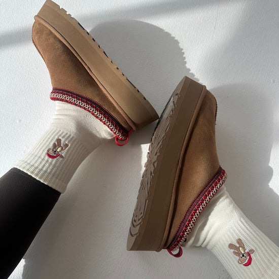 Holiday season cream socks