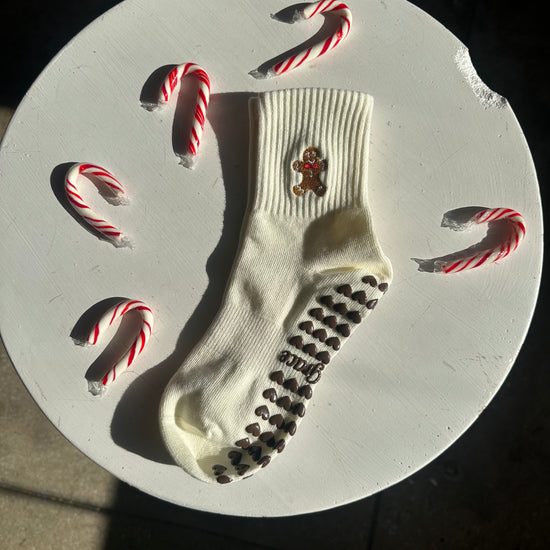 Cream festive bear socks