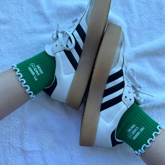 Green white yoga grips