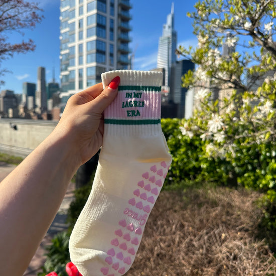 Cream Grip Socks
