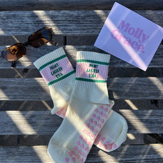 Retro pink green socks