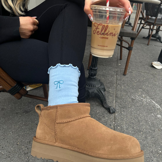 Embroidered Pilates grip socks