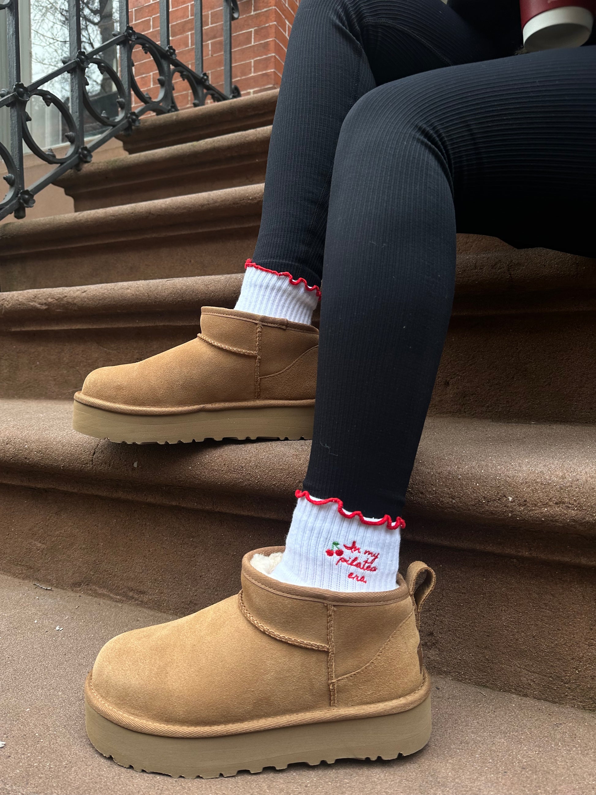 Red barre grip socks