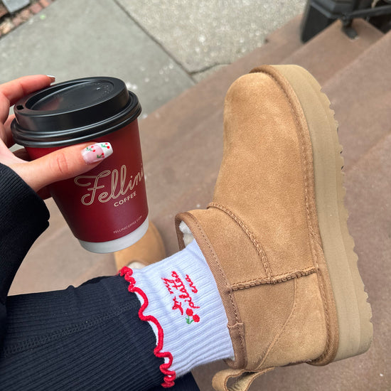 Cherry red workout socks
