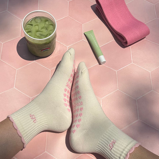 Light pink Pilates grips