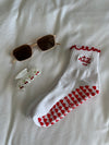 Red chili grip socks