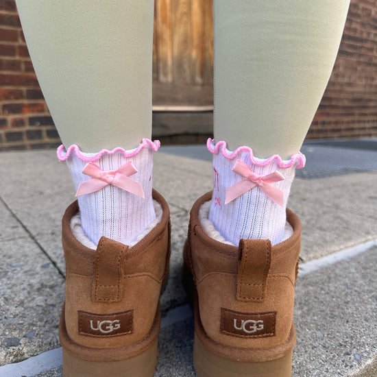 Cute pink coquette socks