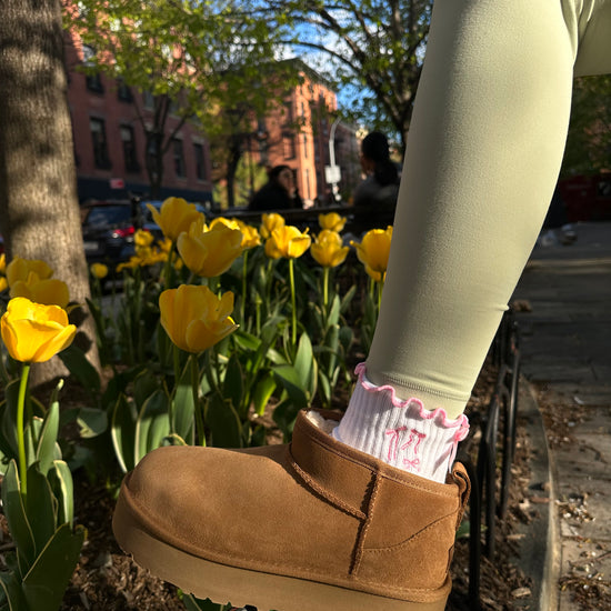 Pink heart Pilates socks