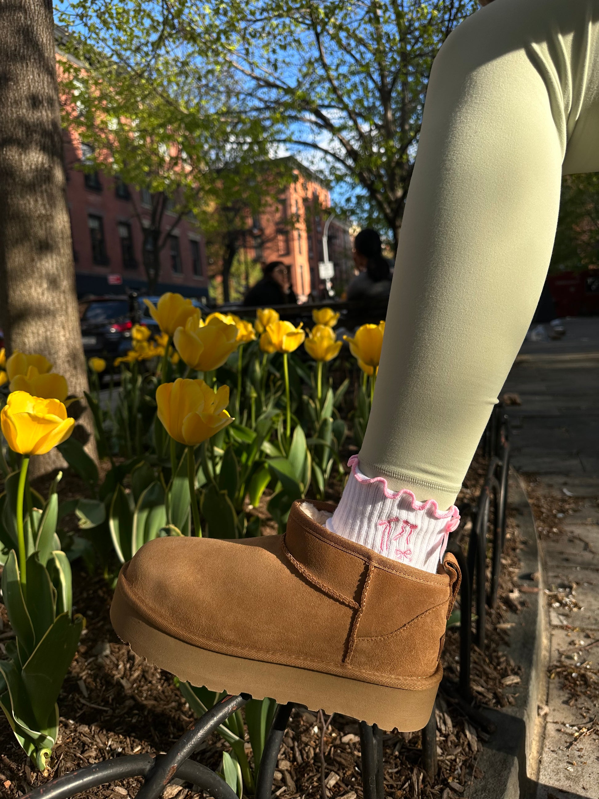 Pink heart Pilates socks