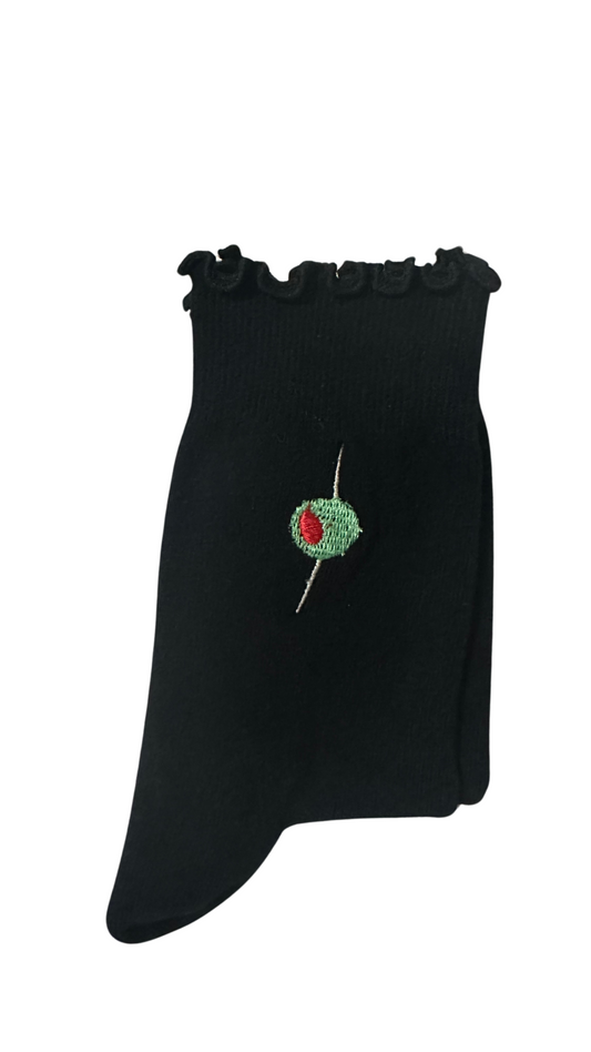 Non-slip barre olive socks