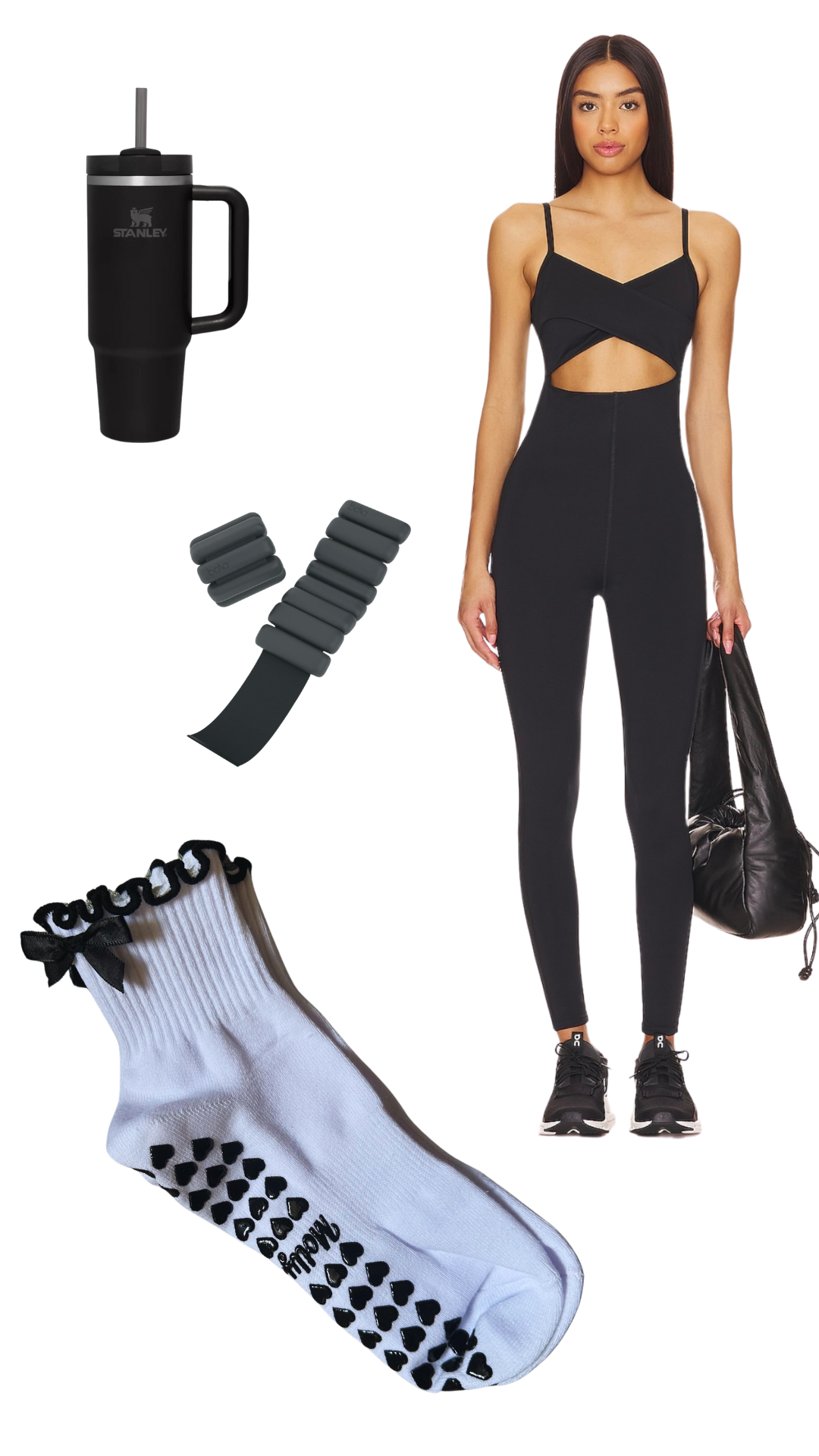 Black white workout grips