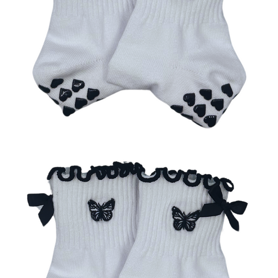 Black heart non-slip socks