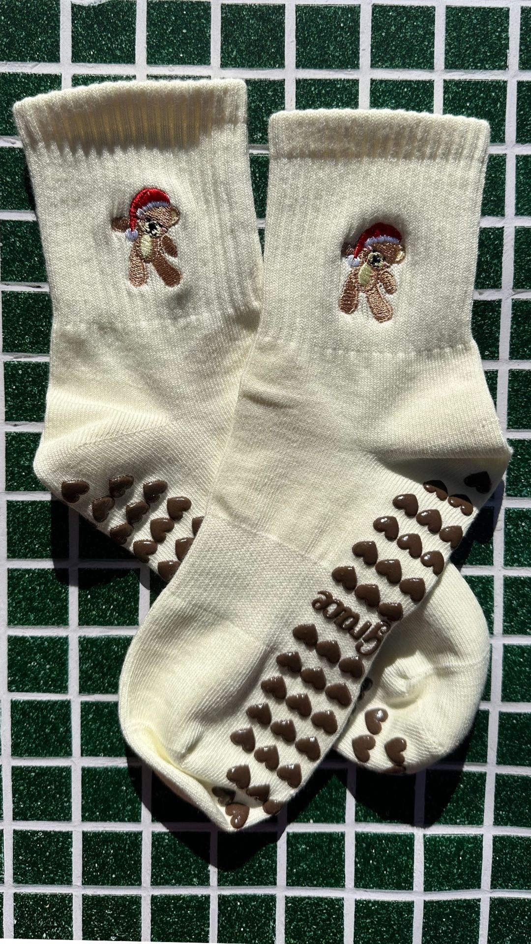 Embroidered festive socks