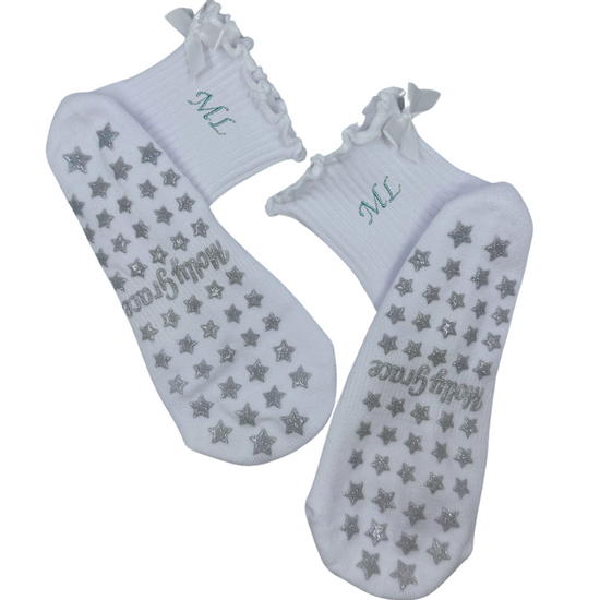 White bow non-slip socks