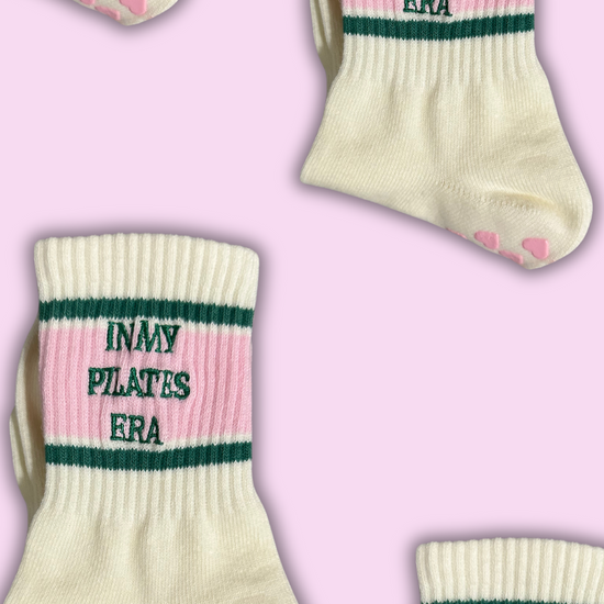Pink green non-slip socks