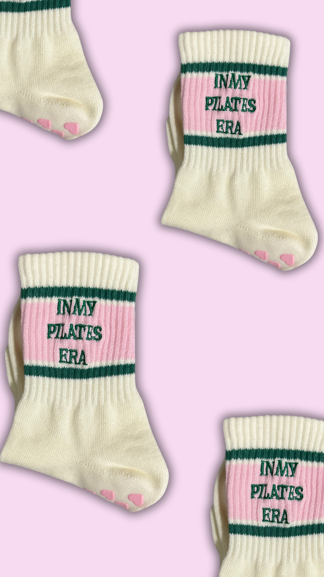 Pink green non-slip socks